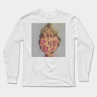 VIRGINIA - Surreal Face Glitch Aesthetic Art Long Sleeve T-Shirt